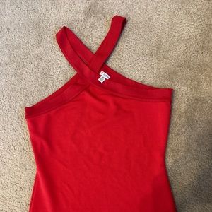 Hot pink Guess cross halter top